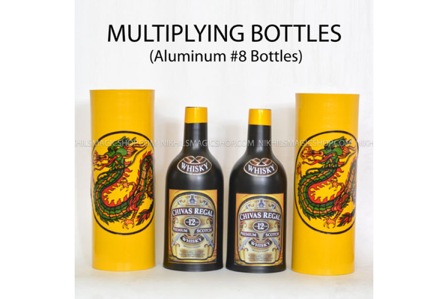 Multiplying Bottles Black 8 bottles Stage Magic 