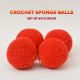 Crochet Sponge Balls Red 2 inch (#4)